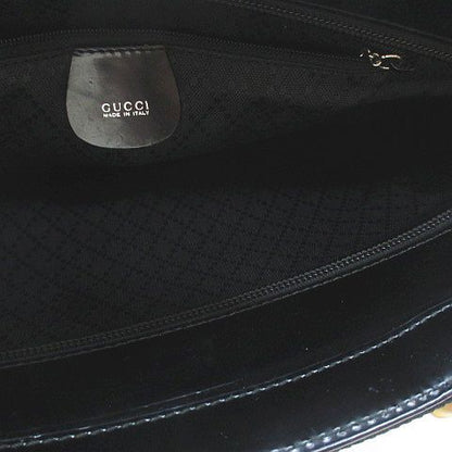 Gucci Tote Bag 000 1998 0540 Bamboo Bag Handbag Black Blackish Canvas Leather