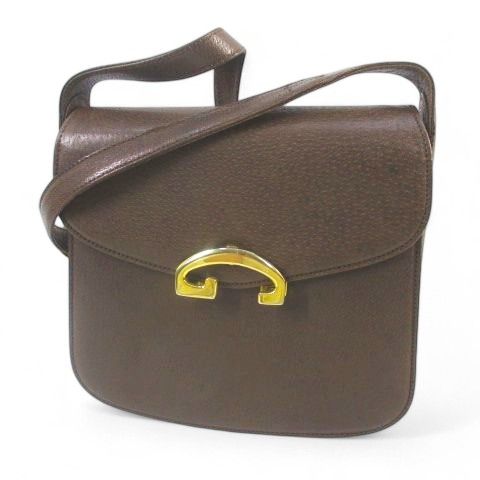 Gucci Old Gucci Shoulder Bag Gold Hardware Brown Leather Made In Italy