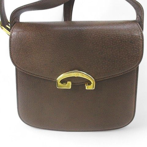 Gucci Old Gucci Shoulder Bag Gold Hardware Brown Leather Made In Italy