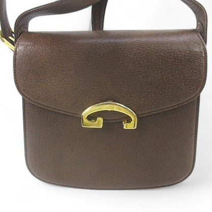 Gucci Old Gucci Shoulder Bag Gold Hardware Brown Leather Made In Italy