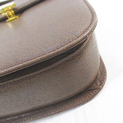 Gucci Old Gucci Shoulder Bag Gold Hardware Brown Leather Made In Italy