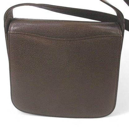 Gucci Old Gucci Shoulder Bag Gold Hardware Brown Leather Made In Italy