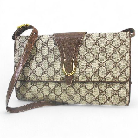 Gucci Old Gucci Shoulder Bag GG Supreme Crossbody Diagonal Beige Made In Italy