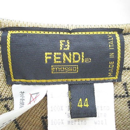 Fendi Zucca Pattern FF Long Sleeve Knit Sweater Medium Length 44 Blackish Black