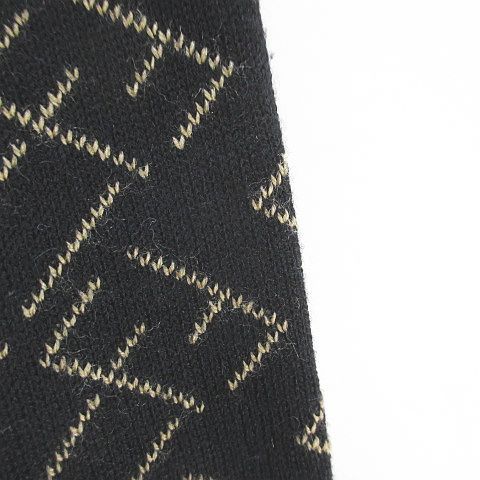 Fendi Zucca Pattern FF Long Sleeve Knit Sweater Medium Length 44 Blackish Black