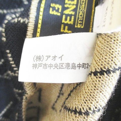Fendi Zucca Pattern FF Long Sleeve Knit Sweater Medium Length 44 Blackish Black