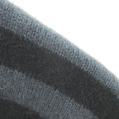 Louis Vuitton Striped Long Sleeve Knit Sweater V-neck Cashmere S Black Made In