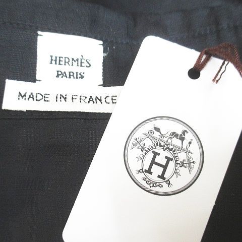 Hermes Mosaique 4e0532db Short Sleeve Mimolé Length Flared Dress 40 Black Made