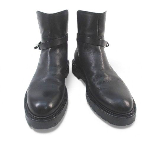 Hermes Jeff Kelly Buckle Ankle Boots 41 Black Leather Made In Italy