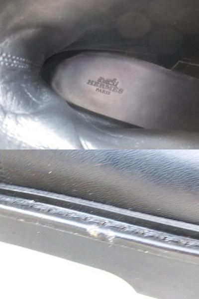 Hermes Jeff Kelly Buckle Ankle Boots 41 Black Leather Made In Italy