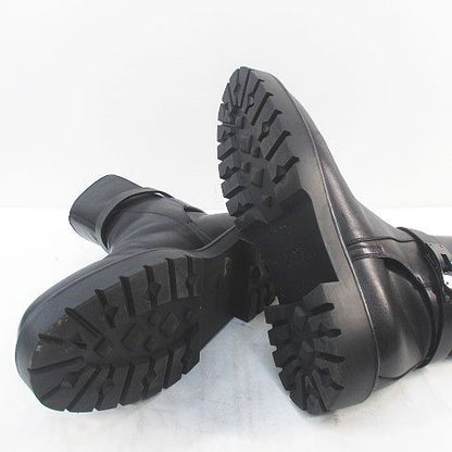 Hermes Jeff Kelly Buckle Ankle Boots 41 Black Leather Made In Italy