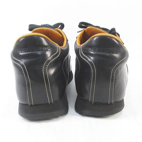 Hermes Low Cut Sneakers H Stitching 42.5 Black Leather Made In Italy Quick