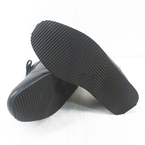 Hermes Low Cut Sneakers H Stitching 42.5 Black Leather Made In Italy Quick