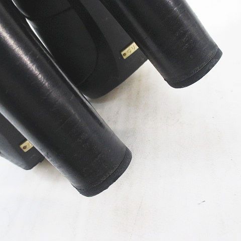 Gucci Long Boots High Heel Gold Hardware 38 Black Leather Made In Italy