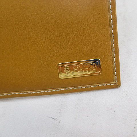 Gucci Old Gucci Long Wallet Card Case Billfold GG Micro Brown Canvas Leather