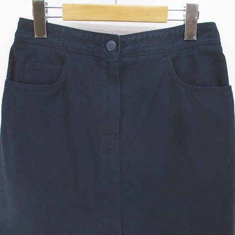 Chanel 03P P21358v12201 Aj421 Knee Length Tight Skirt 38 Navy Made In Italy
