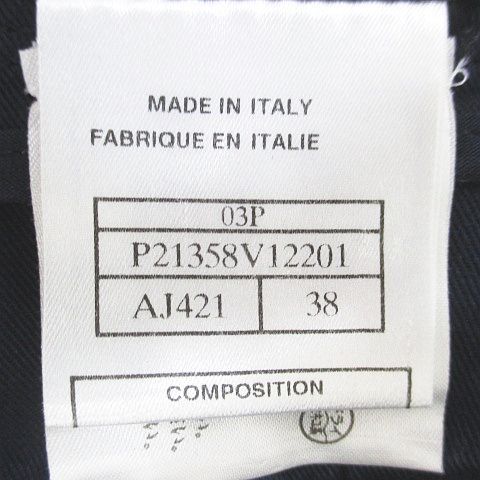 Chanel 03P P21358v12201 Aj421 Knee Length Tight Skirt 38 Navy Made In Italy