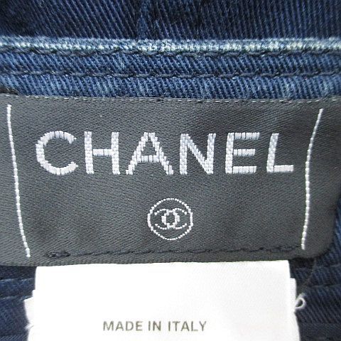 Chanel 03P P21358v12201 Aj421 Knee Length Tight Skirt 38 Navy Made In Italy