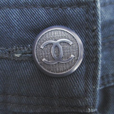 Chanel 03P P21358v12201 Aj421 Knee Length Tight Skirt 38 Navy Made In Italy