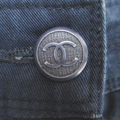 Chanel 03P P21358v12201 Aj421 Knee Length Tight Skirt 38 Navy Made In Italy