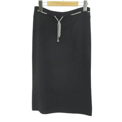 Chanel 98P P10703v06563 94305 Knee Length Tight Skirt Chain CC Mark Coco Mark