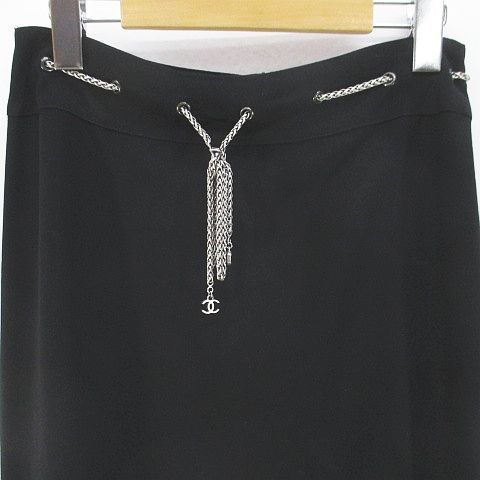 Chanel 98P P10703v06563 94305 Knee Length Tight Skirt Chain CC Mark Coco Mark