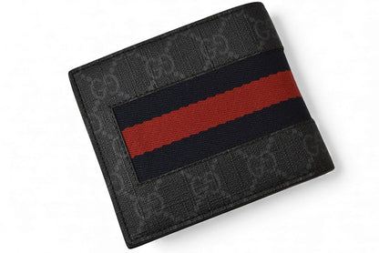 Gucci Wallet Bifold Wallet Gucci Men's Wallet GG Supreme New Web Sherry Line