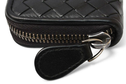 Bottega Veneta Coin Case Bottega Veneta Mini Wallet Intrecciato Leather Black