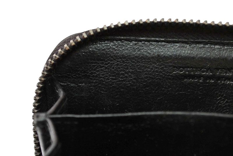 Bottega Veneta Coin Case Bottega Veneta Mini Wallet Intrecciato Leather Black