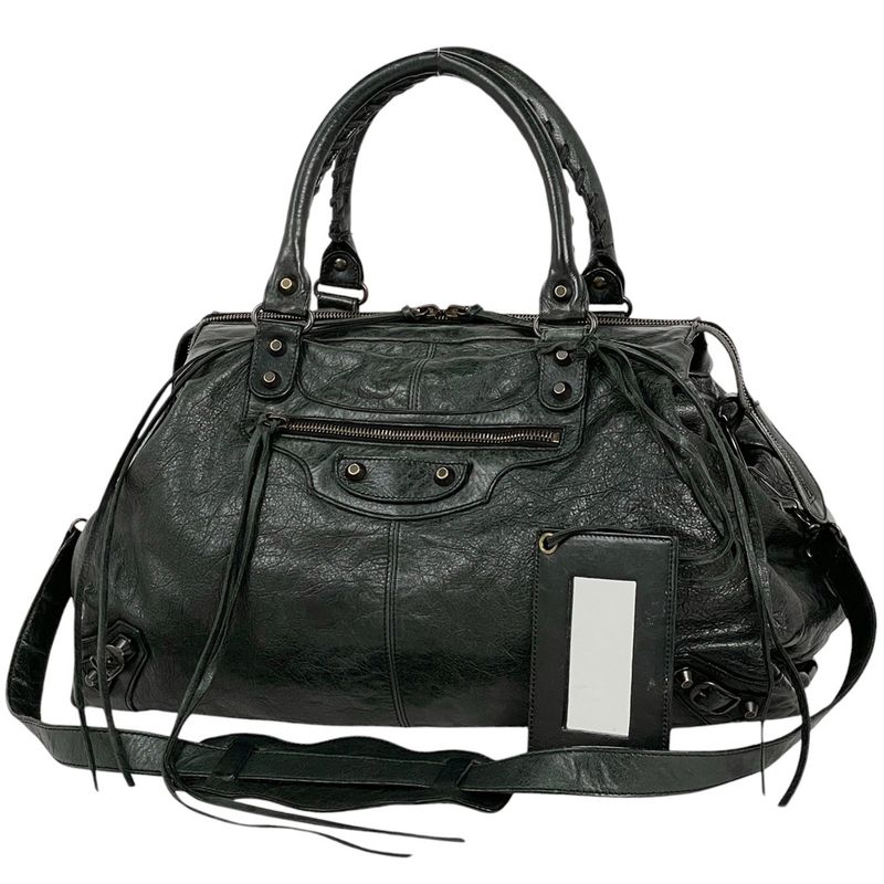 Balenciaga The City Tote Bag 2WAY Shoulder Bag Tote Leather Dark Green 467891