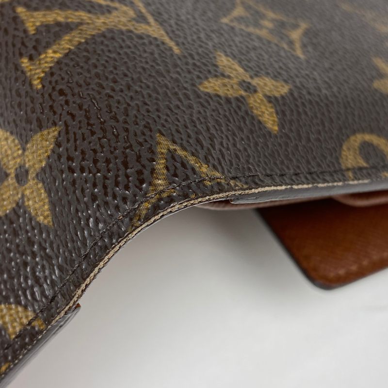 Louis Vuitton Porte Trésor Etui Papier Billfold Trifold Wallet Monogram Brown