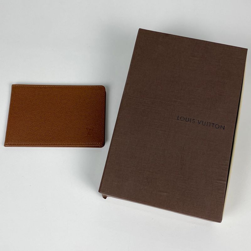 Louis Vuitton Porte Trésor Etui Papier Billfold Trifold Wallet Monogram Brown