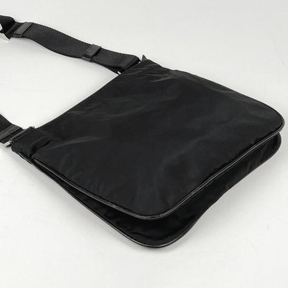 Prada Logo Plate Shoulder Bag Crossbody Shoulder Bag Tessuto Nylon Nero (black)