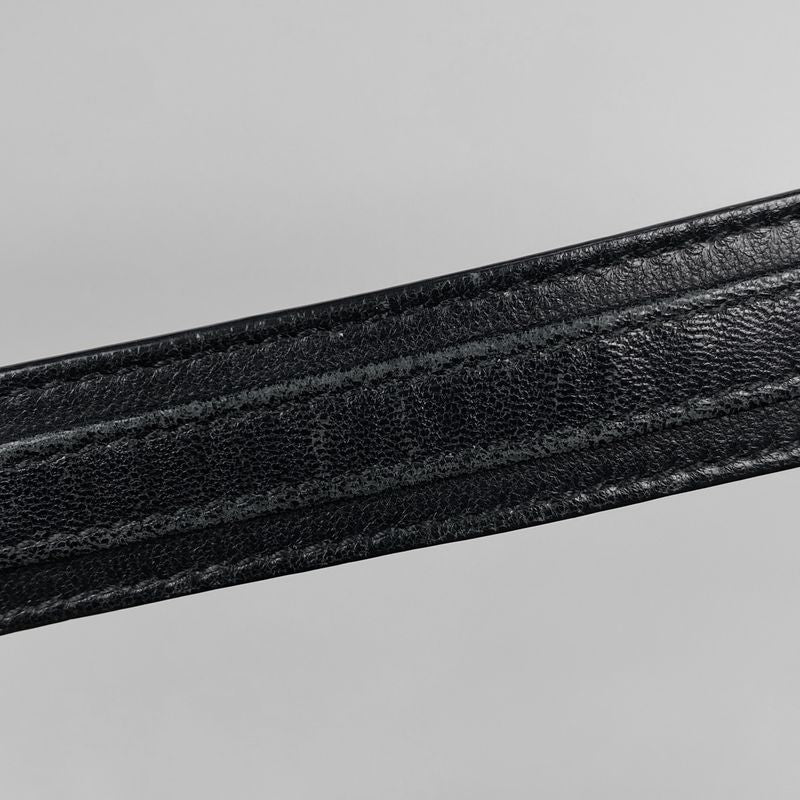 Christian DIOR Cannage Chain Tote Shoulder Bag Tote Leather Black Women