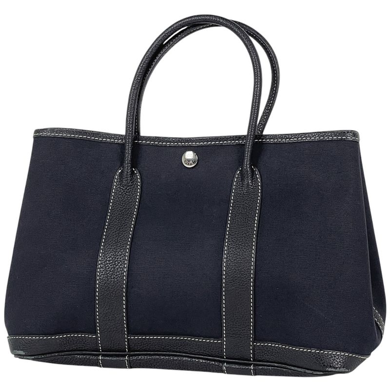 Hermes Garden Party TPM Handbag Tote Bag Toile Officier Navy □H Ladies