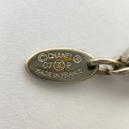 Chanel Coco Mark Necklace Camellia Necklace Silver Plated Silver Black Ladies