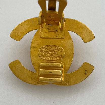 Chanel Coco Mark Earrings Turnlock Earrings GP Gold Ladies