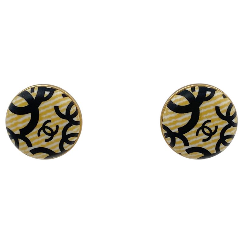 Chanel Coco Mark Round Earrings Round Shape Earrings GP Gold Ladies