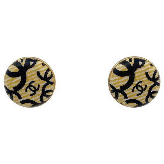 Chanel Coco Mark Round Earrings Round Shape Earrings GP Gold Ladies