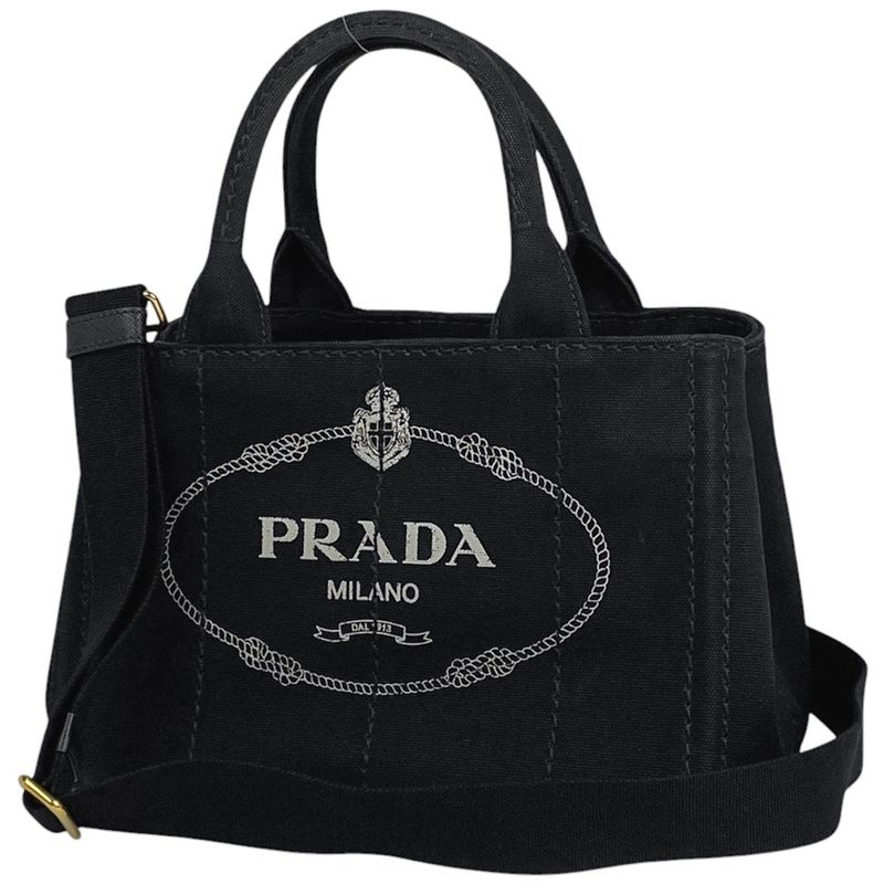 Prada Canapa Tote 2WAY Shoulder Bag Tote Bag Canvas Nero (black) 1bg439 Women