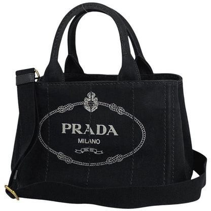 Prada Canapa Tote 2WAY Shoulder Bag Tote Bag Canvas Nero (black) 1bg439 Women