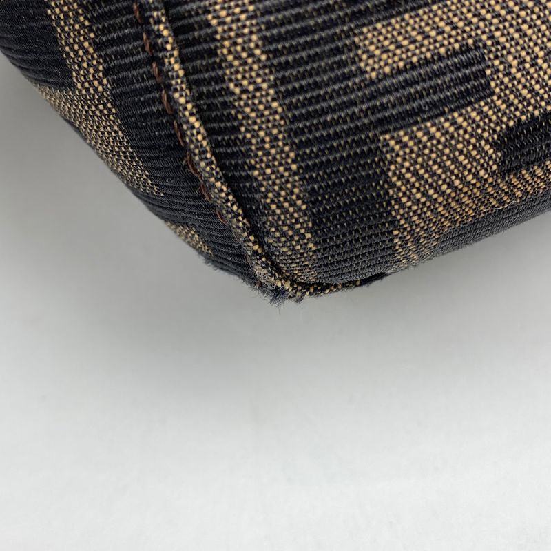 Fendi Zucca Pattern Handbag Tote Bag Total Logo Handbag Canvas Brown 26693 Women