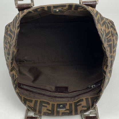 Fendi Zucca Pattern Handbag Tote Bag Total Logo Handbag Canvas Brown 26693 Women