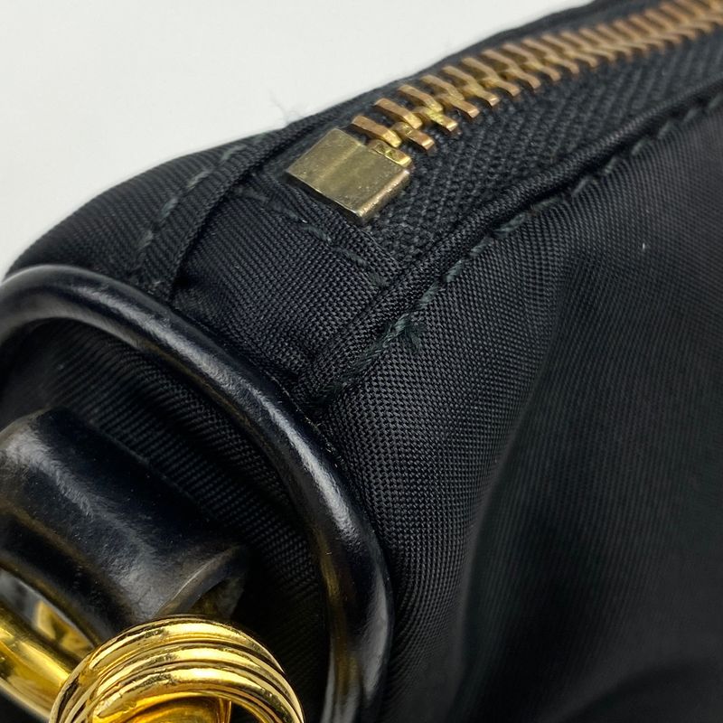 Prada Logo Plate Handbag Nylon Nero (black) Women