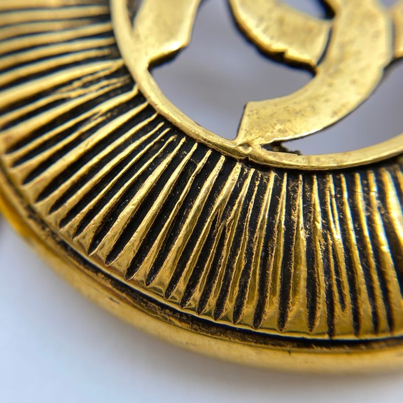 Chanel Coco Mark Chain Necklace Round Long Necklace GP Gold Ladies