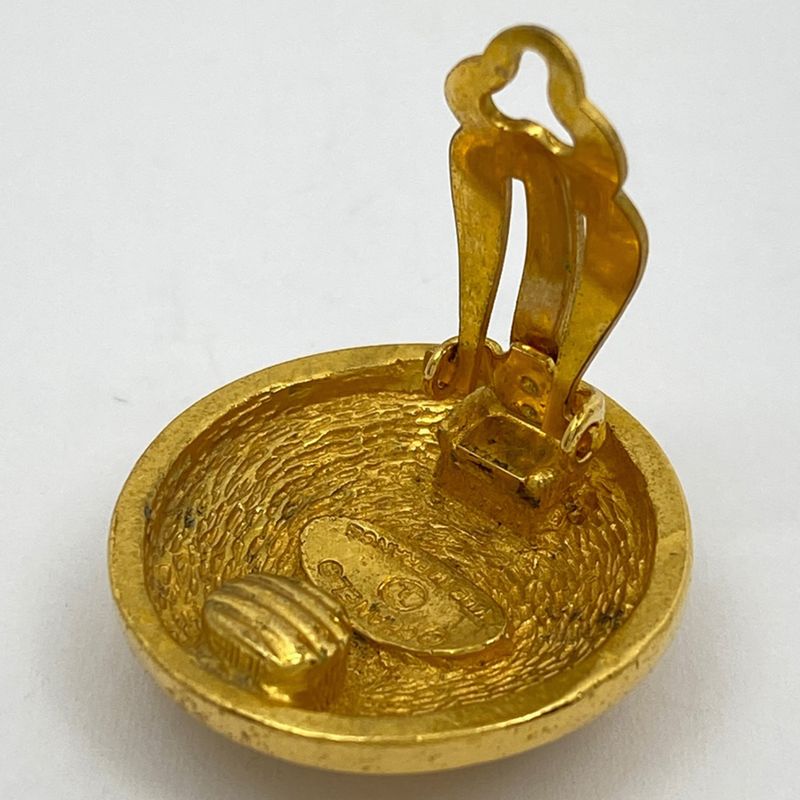 Chanel Coco Mark Earrings CC Round Earrings GP Gold Ladies