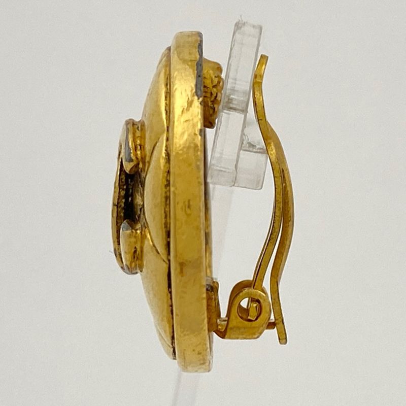Chanel Coco Mark Earrings CC Round Earrings GP Gold Ladies
