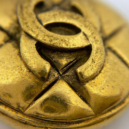 Chanel Coco Mark Earrings CC Round Earrings GP Gold Ladies