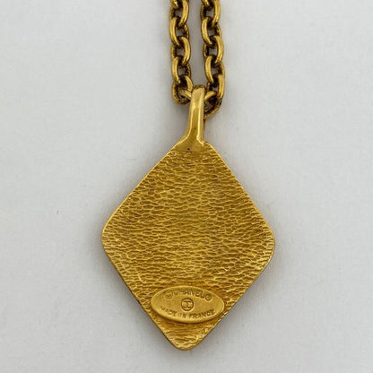 Chanel Coco Mark Chain Necklace CC Mark Rhombus Necklace GP Gold Ladies