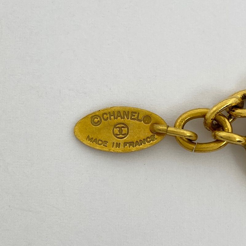 Chanel Coco Mark Chain Necklace CC Mark Rhombus Necklace GP Gold Ladies